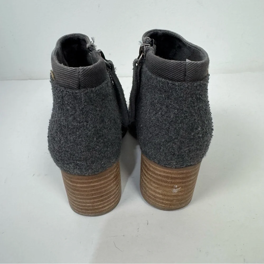 Toms Gray Suede Ankle Boots Booties Casual Shoes